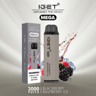 MEGA Iget 3000 Puff Colored Vape Smoke , Electronic Custom Vapor Cigarettes
